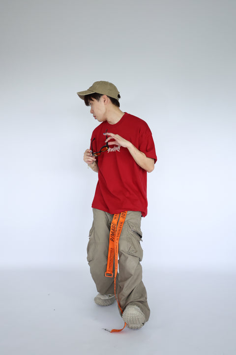 DRAGON TRIBAL EMBLEM OVERSIZED TEE (BURGUNDY)