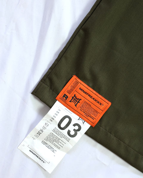 ARTIST WORKWEAR, OVERSIZED CUBAN COLLAR SHIRT (ORC GREEN)