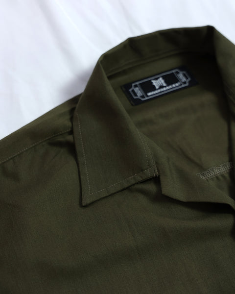 ARTIST WORKWEAR, OVERSIZED CUBAN COLLAR SHIRT (ORC GREEN)
