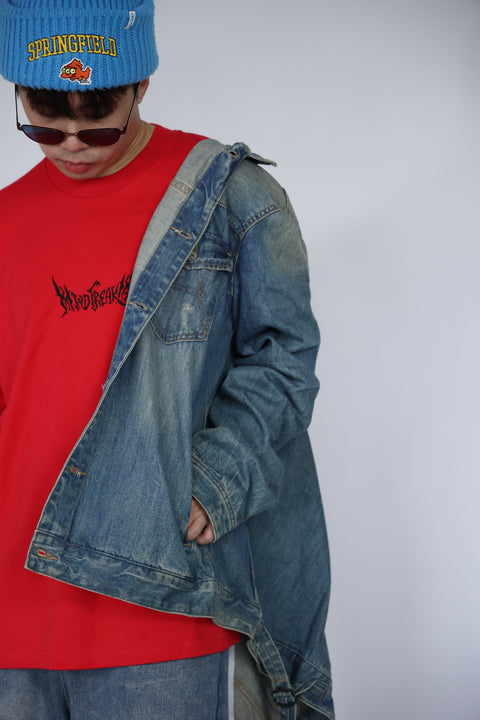 DRAGON TRIBAL EMBLEM OVERSIZED TEE (FIRE RED)
