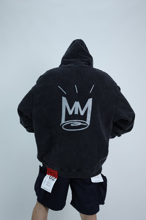 STONE-WASHED CROWN REFLECTIVE HOODIE