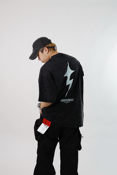 FREAKSTAR ESSENTIAL OVERSIZED TEE (STONE-WASHED BLACK)