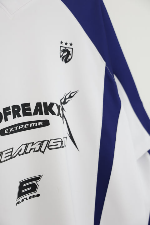 BLOCKECORE HYBRID SLAYER JERSEY (BLUE ON WHITE)