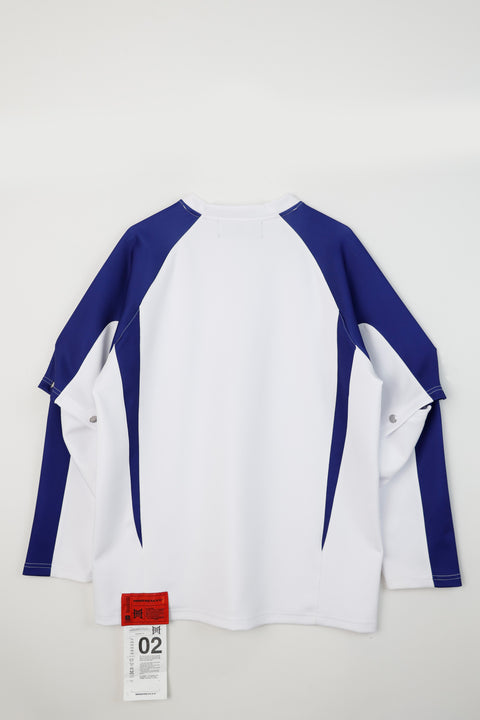 BLOCKECORE HYBRID SLAYER JERSEY (BLUE ON WHITE)