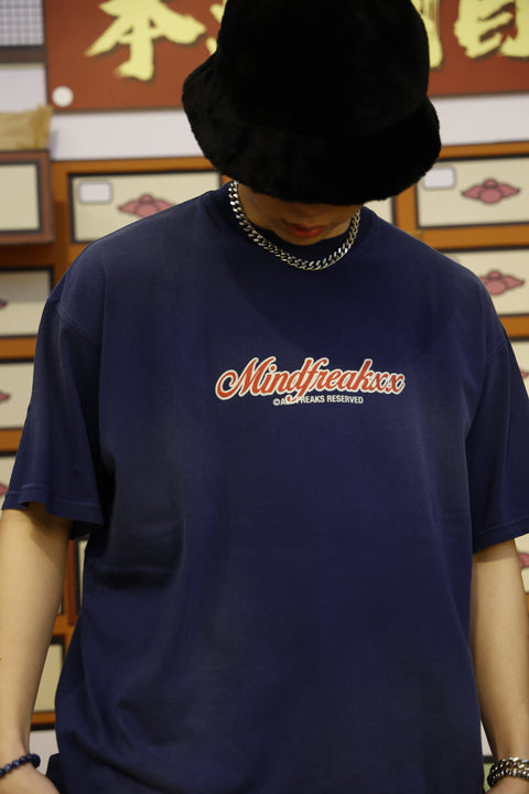 FREAKXXMART MOTIF LOGO TEE (ACID WASHED NAVY BLUE)